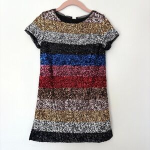 GAP Sequin Crazy Stripe Dress Multicolor